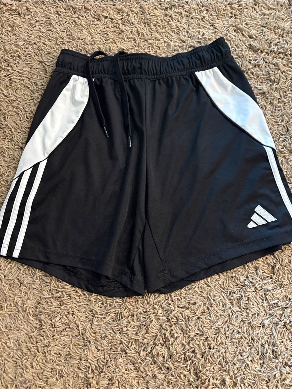 adidas Black Athletic Shorts with White Panels